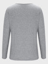 Crisscross V-Neck Long Sleeve T-Shirt