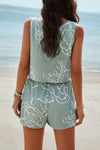 Devine Printed Cropped Tank and Shorts Set