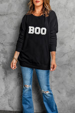 BOO Round Neck Long Sleeve Sweatshirt