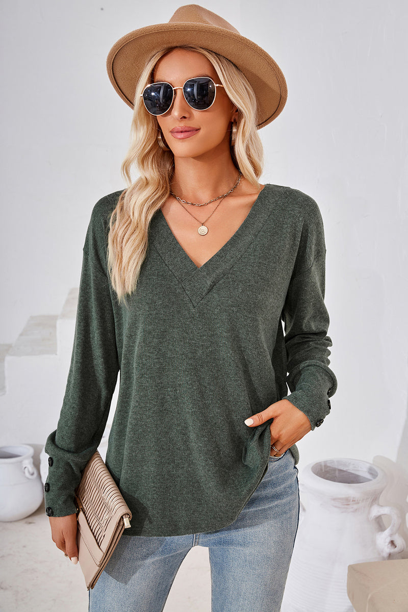 V-Neck Dropped Shoulder T-Shirt