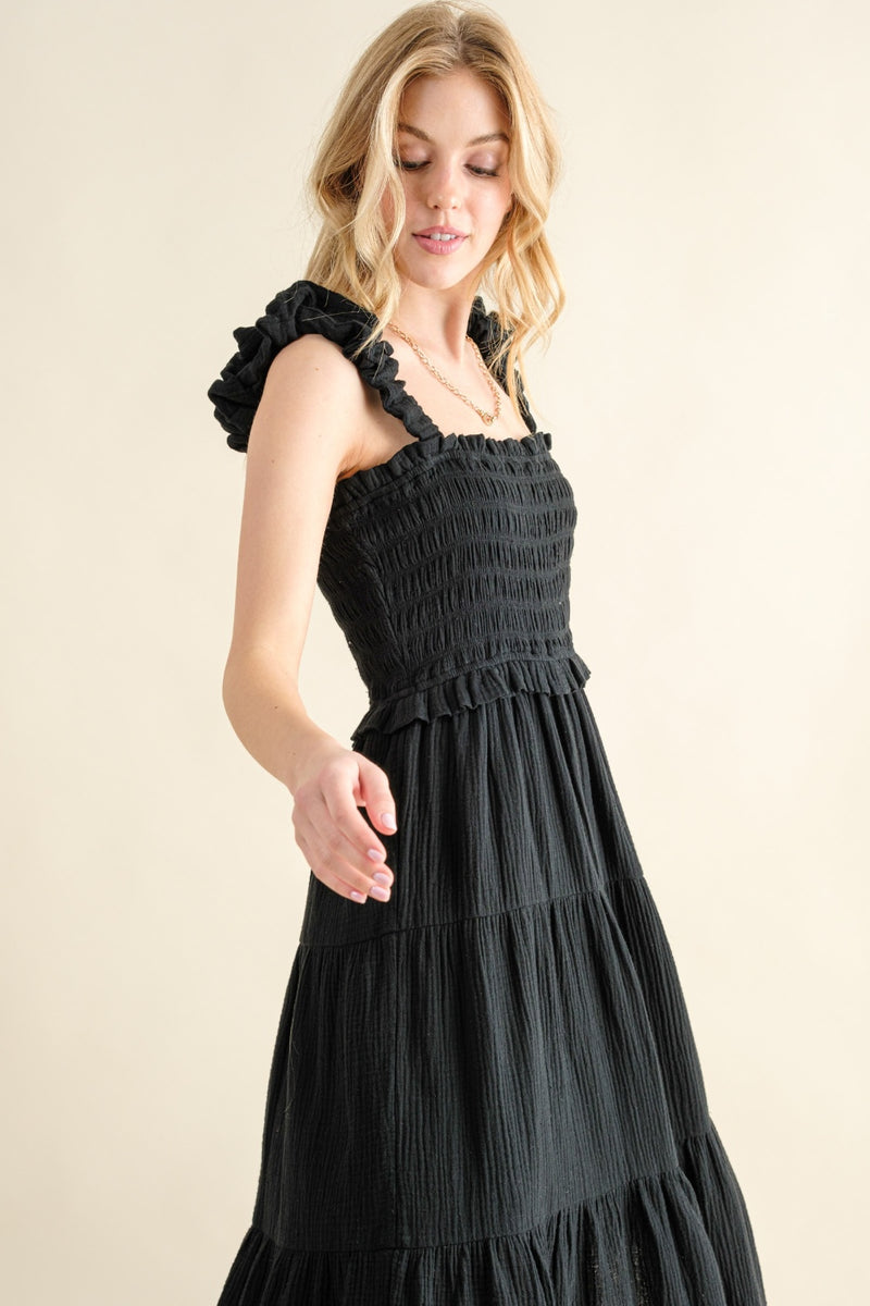 Smocked Ruffled Tiered Dress