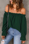 Frill Off-Shoulder Flounce Sleeve Blouse