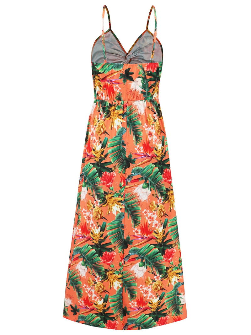 Twisted Printed V-Neck Cami Dress