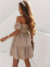 Full Size Ruffled Off-Shoulder Short Sleeve Dress