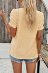 Devine Eyelet Square Neck Puff Sleeve T-Shirt