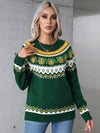 Retro Style Round Neck Long Sleeve Sweater