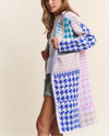 Bold Houndstooth Sweater Coat