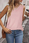 Eyelet Round Neck Tank