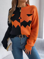 Halloween Round Neck Long Sleeve Sweater