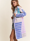 Bold Houndstooth Sweater Coat