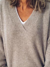 V-Neck Dropped Shoulder Sweater