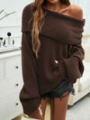 Devine Off-Shoulder Extra-Long Sleeve Sweater