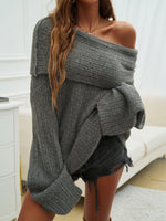 Devine Off-Shoulder Extra-Long Sleeve Sweater