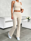 Devine Ribbed Round Neck Tank and Pants Set