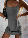 Drawstring Scoop Neck Spaghetti Strap Knit Dress