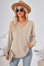 V-Neck Dropped Shoulder T-Shirt