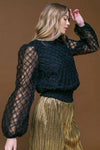 Textured Woven Black Top