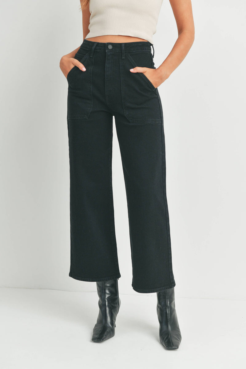 Cargo Pocket Wide Leg Jeans