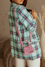 Plaid Open Front Blazer