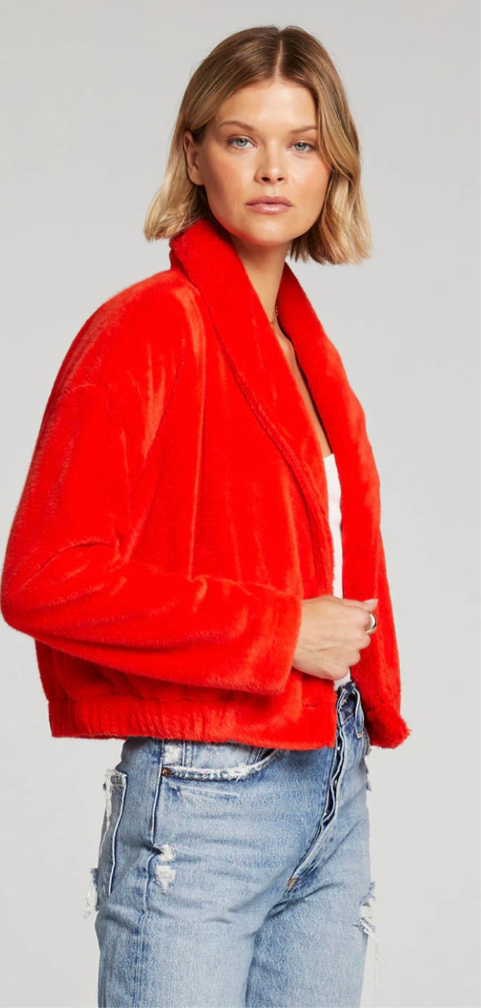 Red Faux Fur Jacket