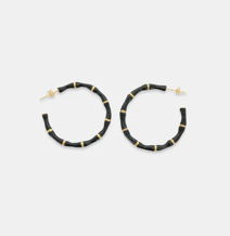 Black Color Bamboo Hoops