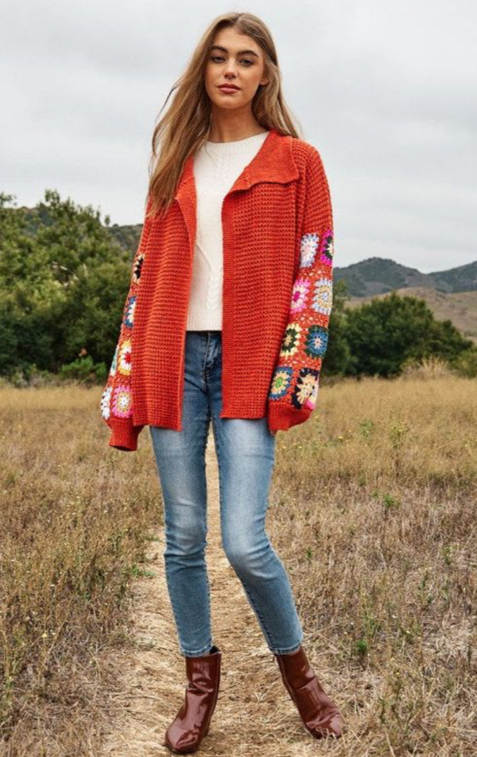 Crochet Sleeve Cardigan