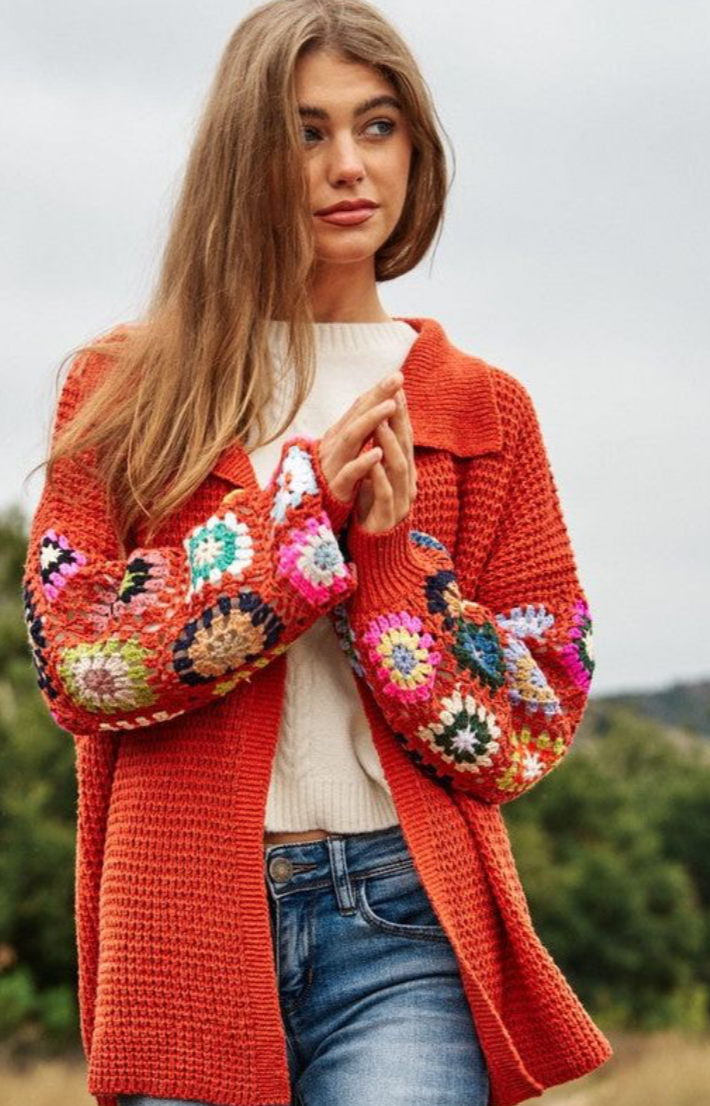 Crochet Sleeve Cardigan