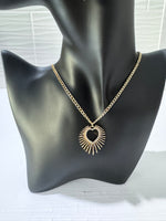 Heart Burst Gold Pendant Necklace