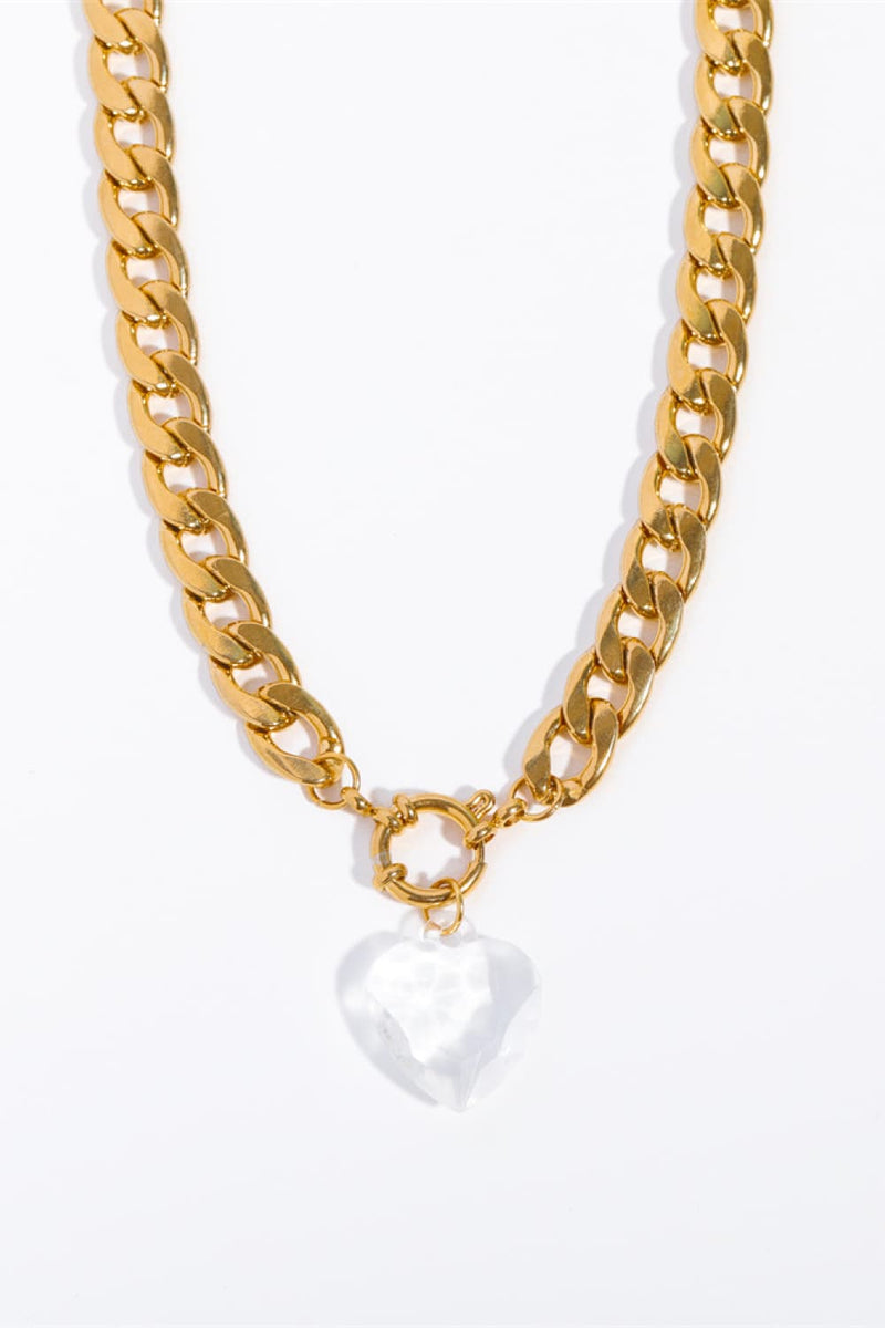 WBS Acrylic Heart Pendant Curb Chain Necklace-Necklace-H&S, Ship From Overseas, Shipping Delay 09/29/2023 - 10/04/2023-Gold-One Size-[option4]-[option5]-[option6]-Womens-USA-Clothing-Boutique-Shop-Online-Clothes Minded