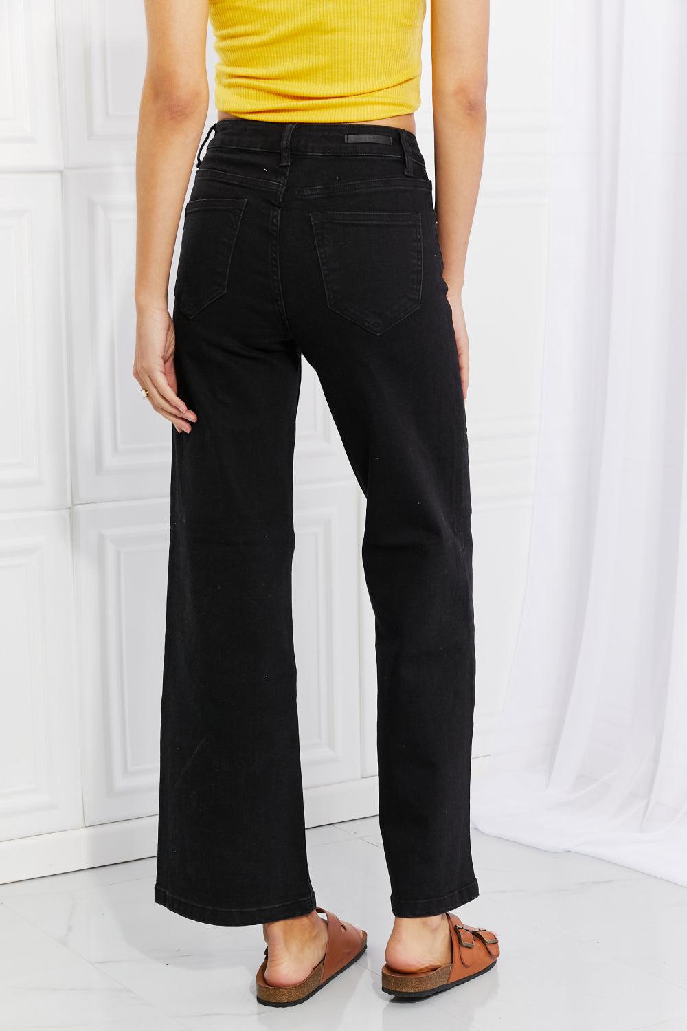 WBS Amanda Midrise Wide Leg Jeans-RISEN, Ship from USA-Black-1(25)-[option4]-[option5]-[option6]-Womens-USA-Clothing-Boutique-Shop-Online-Clothes Minded