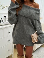 Devine Off-Shoulder Extra-Long Sleeve Sweater