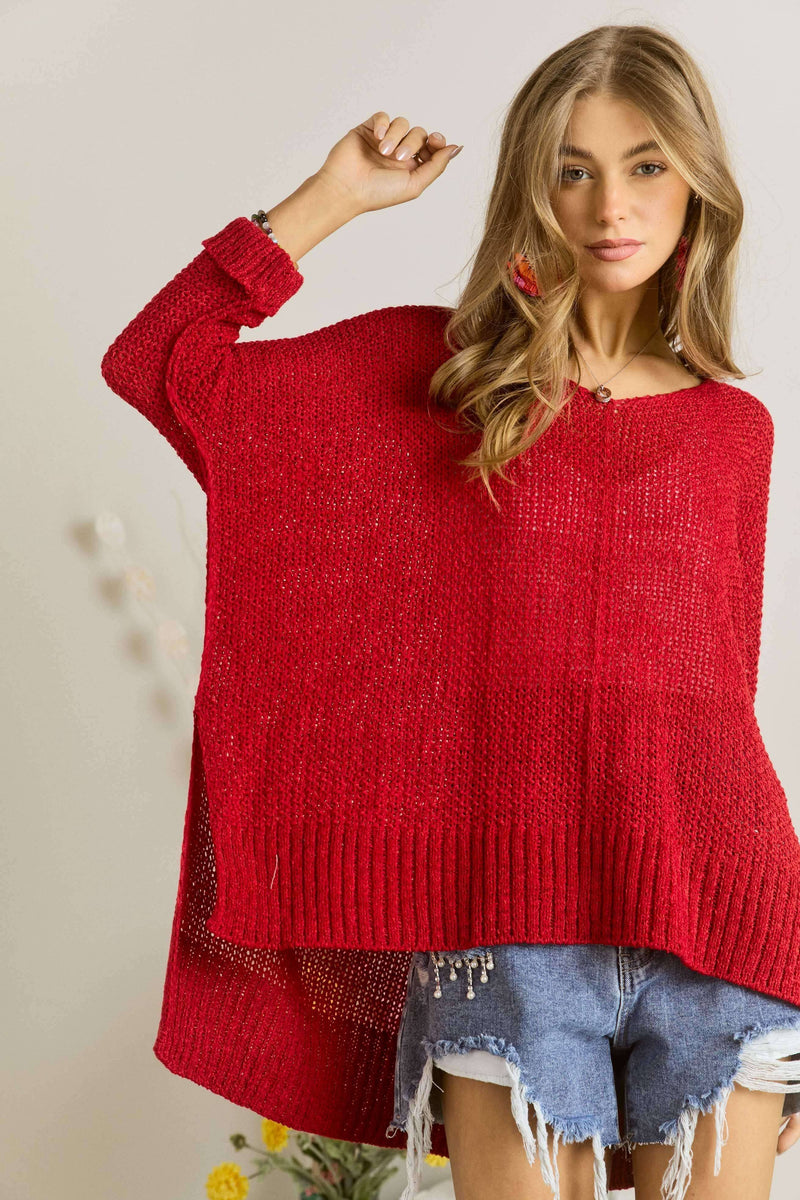 Loose Fit Red Sweater