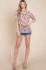 Floral Round Neck T-Shirt