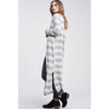 Stripe Brushed Soft Knit Long Cardigan