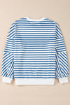 Striped Round Neck Long Sleeve Sweatshirt