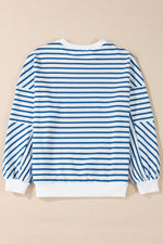 Striped Round Neck Long Sleeve Sweatshirt