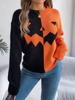 Halloween Round Neck Long Sleeve Sweater