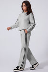 Side Striped Round Neck Top and Pants Active Set