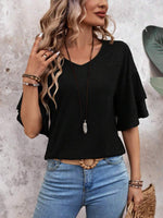 V-Neck Half Sleeve Blouse