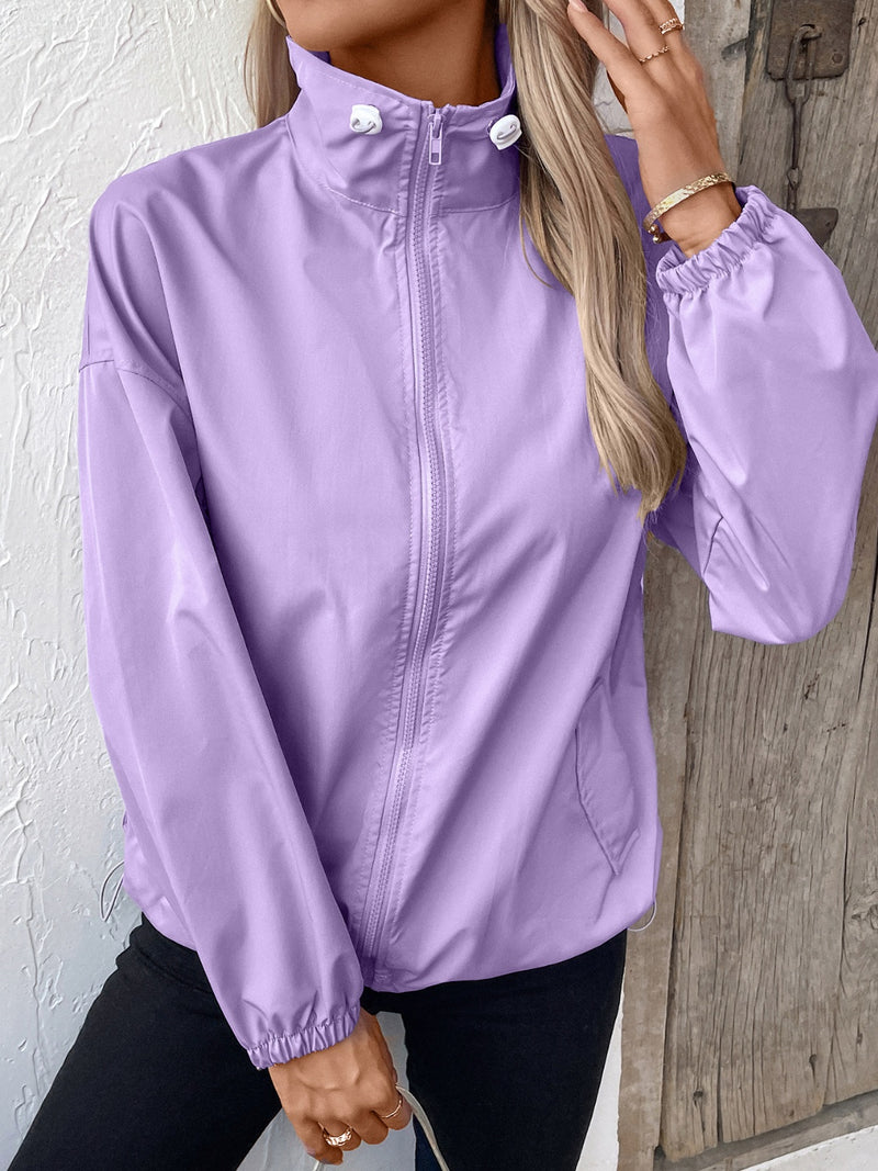 Ivy Lane Pocketed Zip Up Long Sleeve Jacket