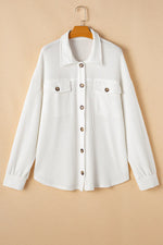 Plus Size Button Up Long Sleeve Jacket