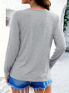 Crisscross V-Neck Long Sleeve T-Shirt