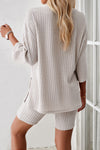 Devine Ribbed Round Neck Top and Shorts Set