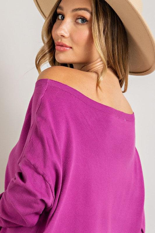 Orchid Wide Neck Sweater-Tops-Max Retail, Orchid Sweater, Orchid Wide Neck Sweater, sale, Sale Top, v-day, Wide Neck Sweater-M/L-[option4]-[option5]-[option6]-Womens-USA-Clothing-Boutique-Shop-Online-Clothes Minded