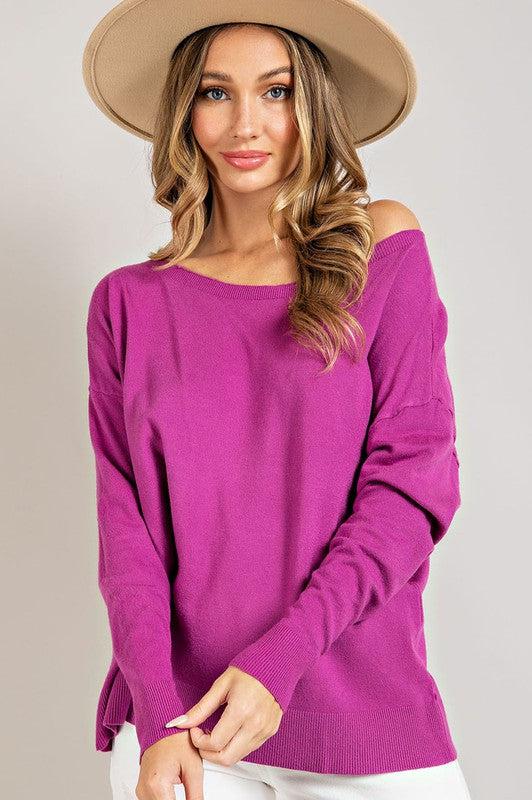 Orchid Wide Neck Sweater-Tops-Max Retail, Orchid Sweater, Orchid Wide Neck Sweater, sale, Sale Top, v-day, Wide Neck Sweater-M/L-[option4]-[option5]-[option6]-Womens-USA-Clothing-Boutique-Shop-Online-Clothes Minded